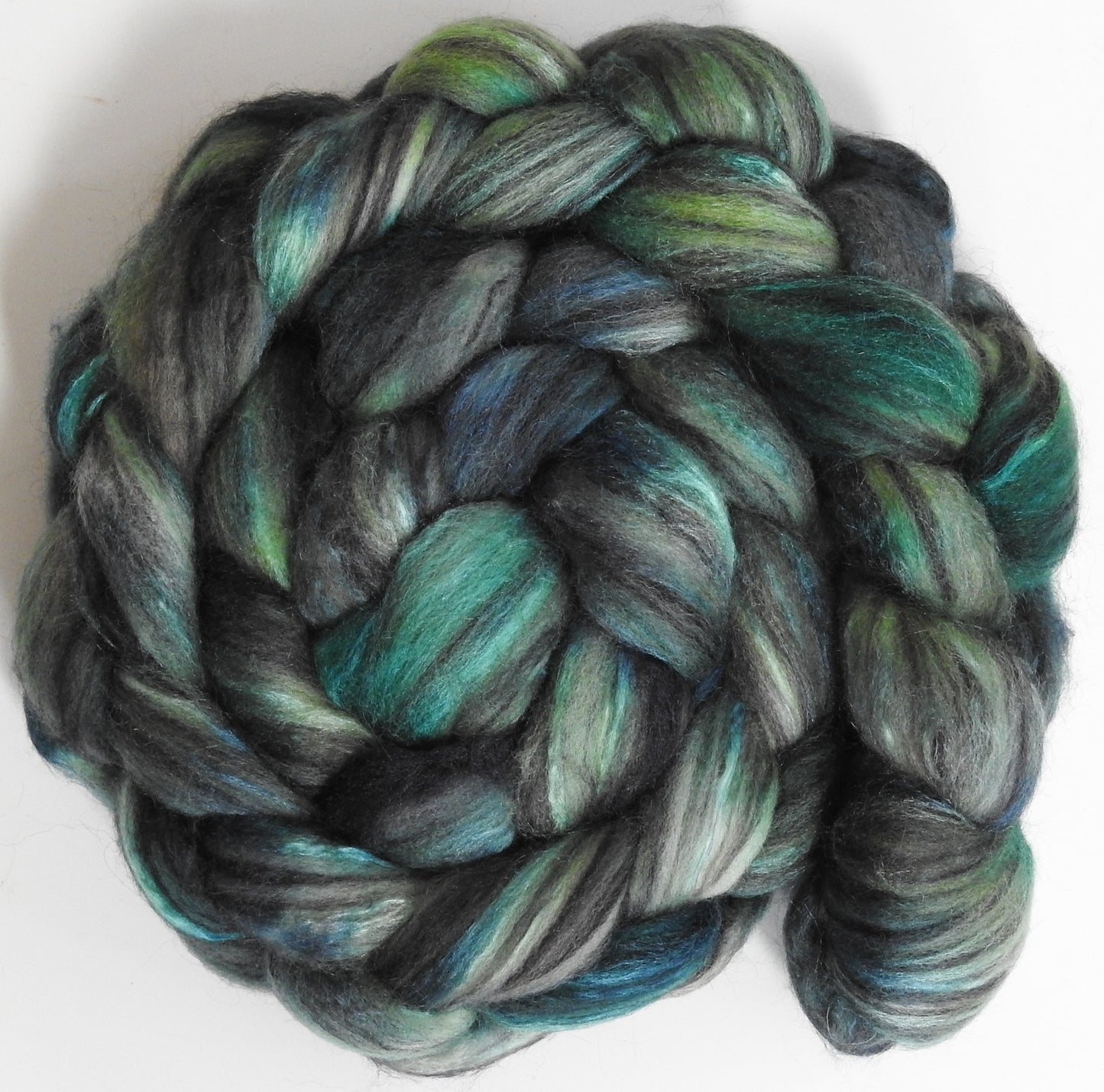 Original -7 (5.1 oz) Batt in a Braid #64 (Cormo/ Grey Cashgora/ Tussah Silk (50/25/25)