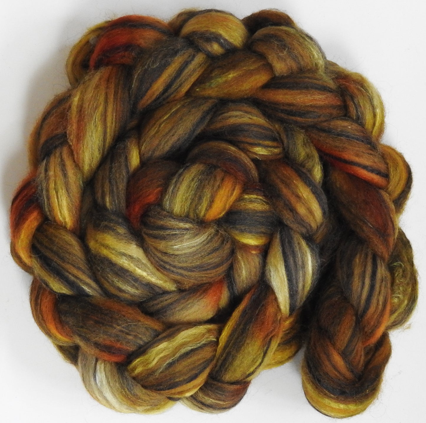 Original -5 (5.1 oz) Batt in a Braid #64 (Cormo/ Grey Cashgora/ Tussah Silk (50/25/25)