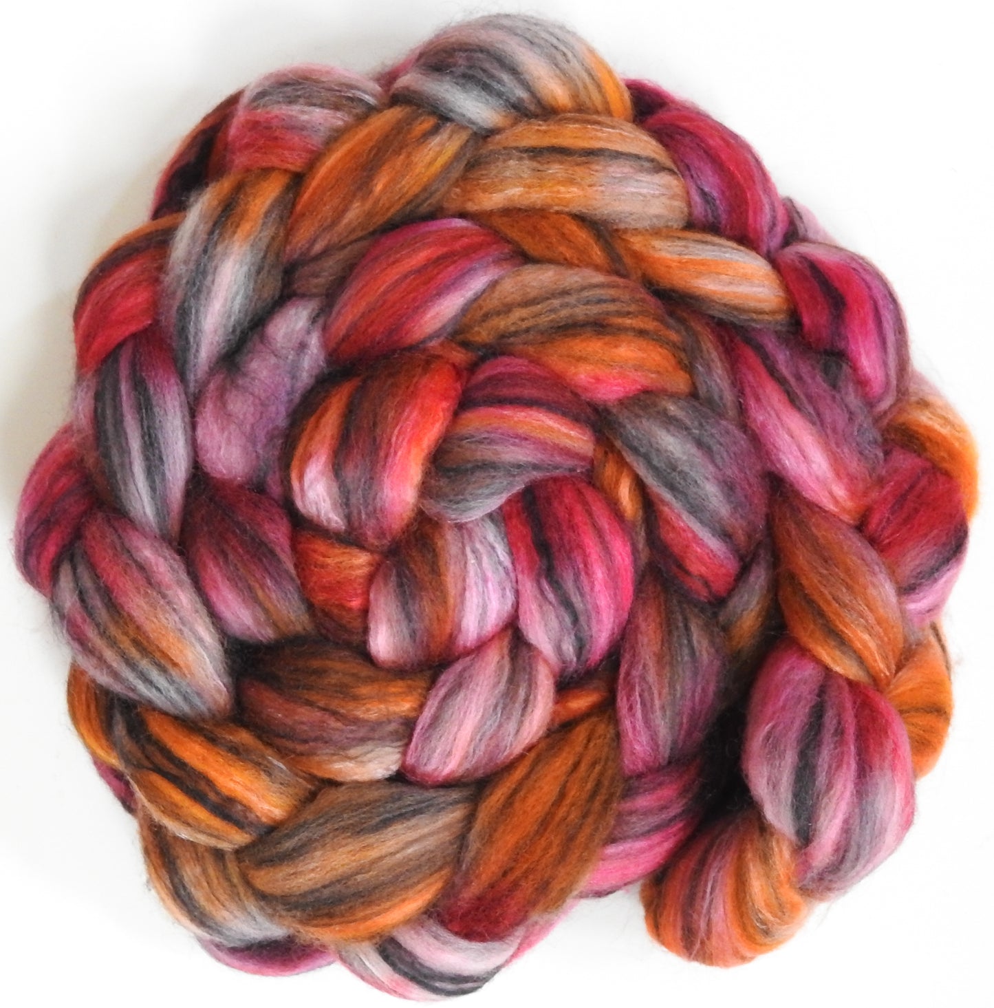 Original -2 (5.2 oz) Batt in a Braid #64 (Cormo/ Grey Cashgora/ Tussah Silk (50/25/25)