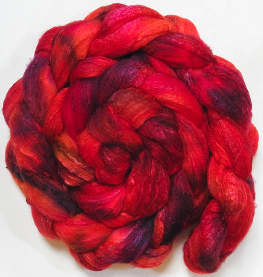 Empire Apple (5.7 oz) - Batt in a Braid #66 - Cormo/ Tussah Silk / Silk Slubs(60/25/15)