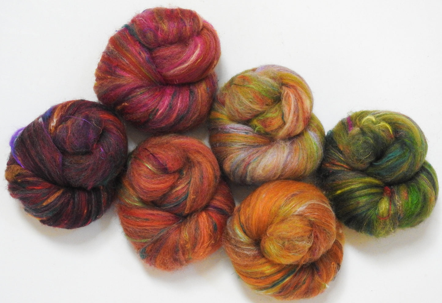 Root Vegetables - NON-Sparkle Sticklebatts - (4.2 oz) - CVM/Rambouillet fleece, merino, silk, sari silk, bamboo