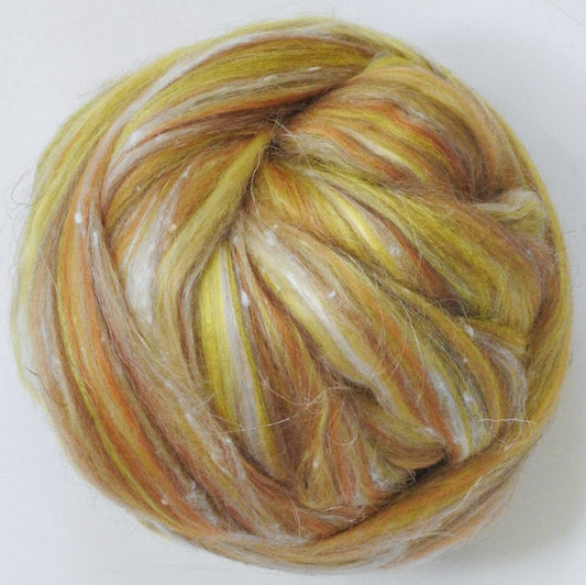 Chanterelle - Mushroom Blend - Bfl/ Tussah Silk/ Shetland /Tweed Blend/ Mint Fiber/ FLAX (25/25/15/15/1010)