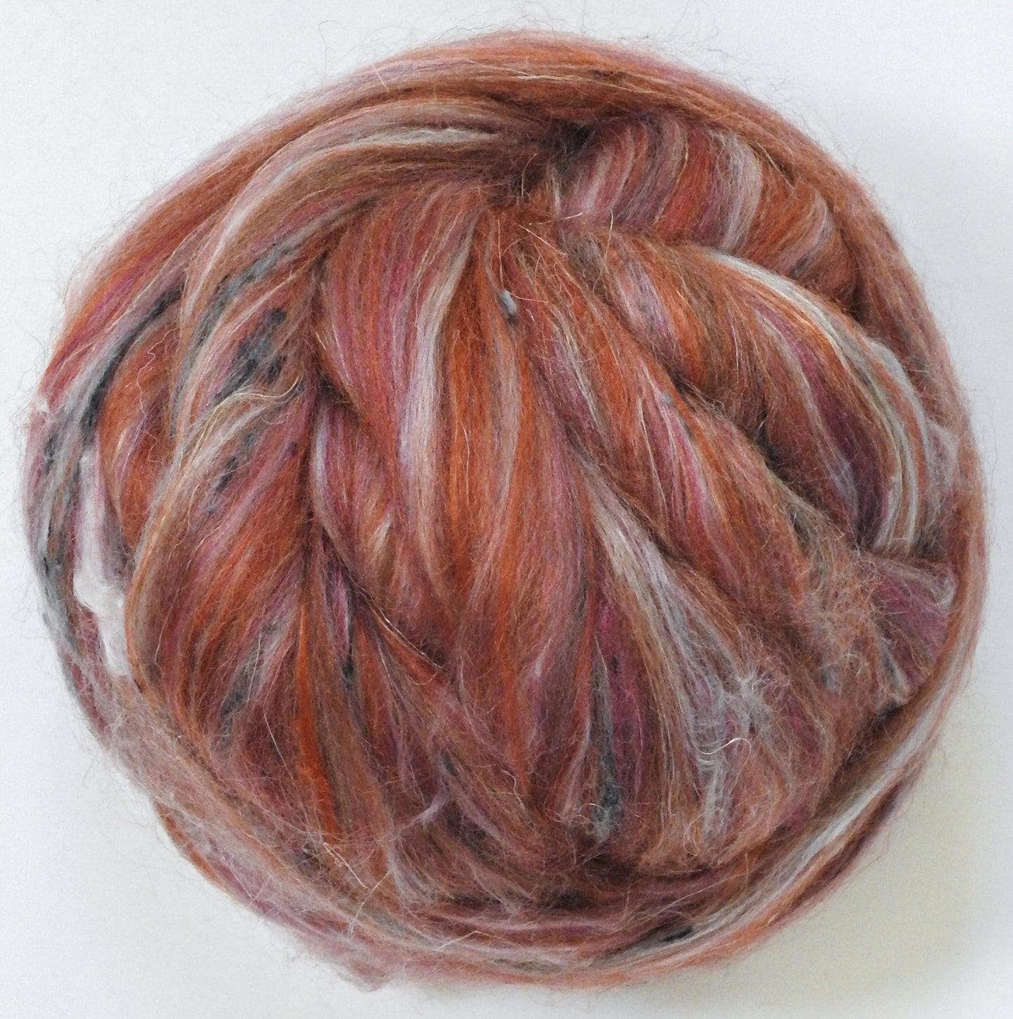 Rosy Bonnet - Mushroom Blend - Bfl/ Tussah Silk/ Shetland /Tweed Blend/ Mint Fiber/ FLAX (25/25/15/15/1010)