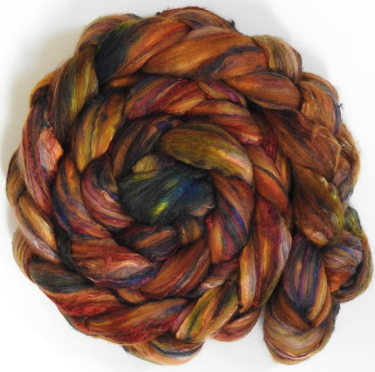 (5.7 oz) - Batt in a Braid #39 - Merino/ Mulberry Silk / Sari Silk (50/25/25)