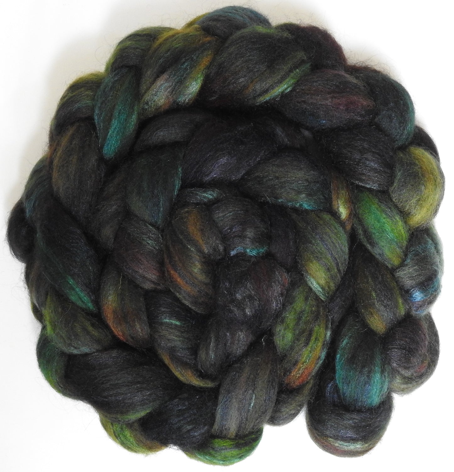 Entish (5.3 oz) Batt in a Braid #64 (Cormo/ Grey Cashgora/ Tussah Silk (50/25/25)