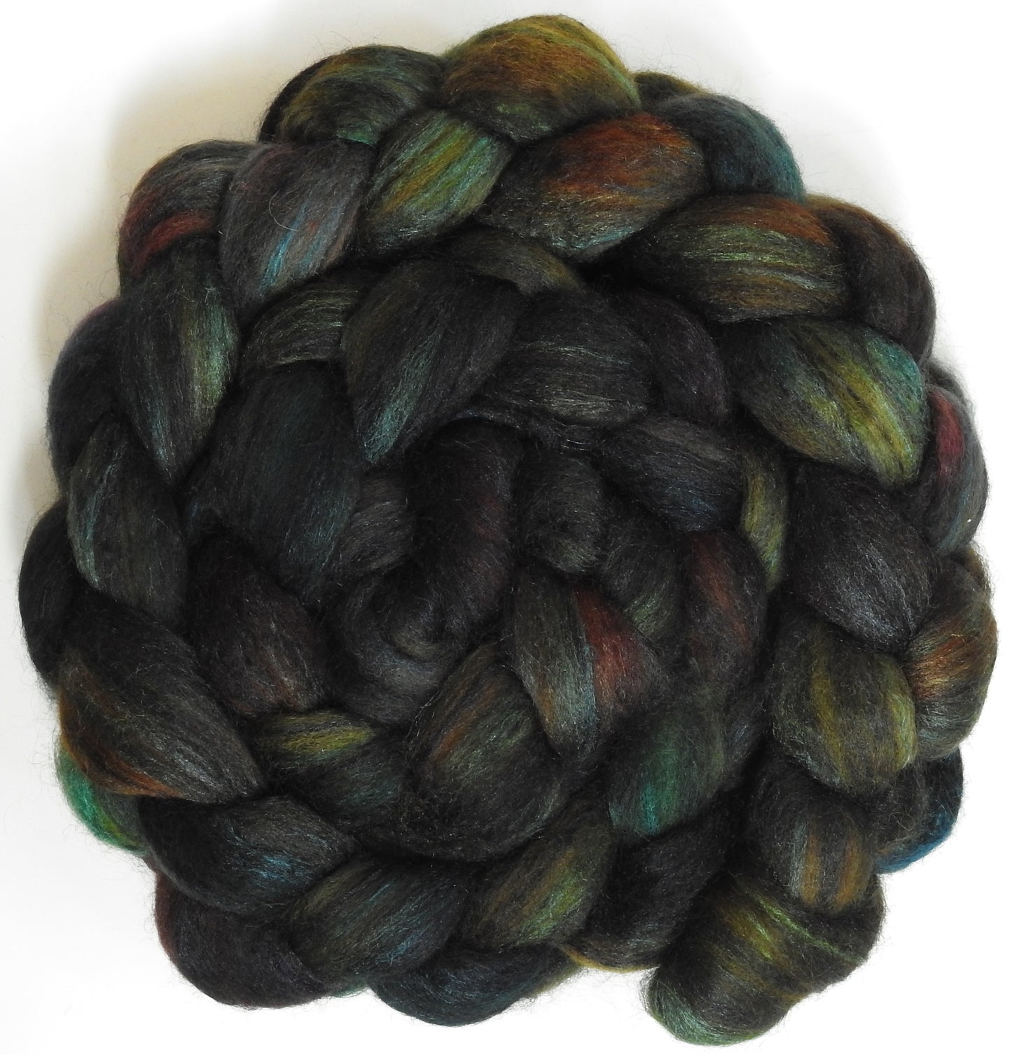 Entish (5.3 oz) Batt in a Braid #64 (Cormo/ Grey Cashgora/ Tussah Silk (50/25/25)