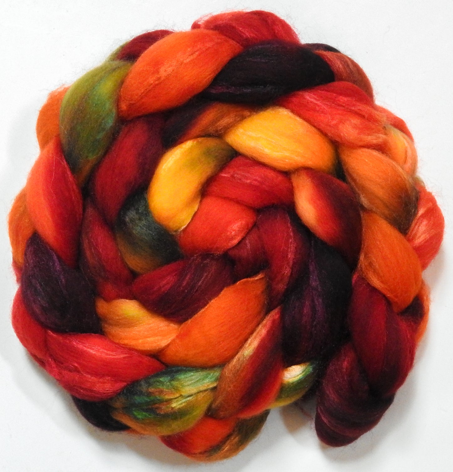 Dragon-fire (5.7 oz) - Polwarth / Tussah silk (85/15)