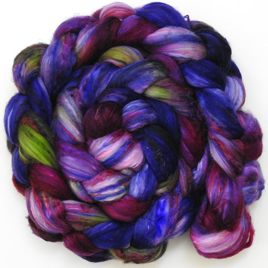 Batt in a Braid #39 - Singular 40 -(5.6 oz.)  Merino/ Mulberry Silk / Sari Silk (50/25/25)