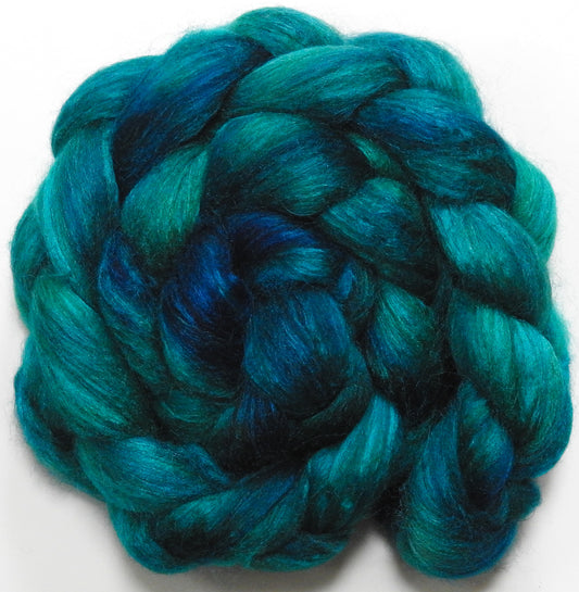 Siren (4.4 oz) - Batt in a Braid #6 - 1/3 Grey Baby Alpaca/1/3 Polwarth/ 1/3 Tussah Silk