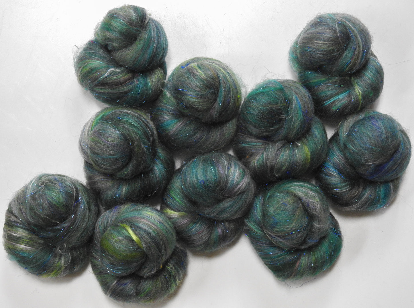 Jade - Sparkle Sticklebatts - Merino, YAK, ALPACA, Bfl, silk, sari silk, angelina