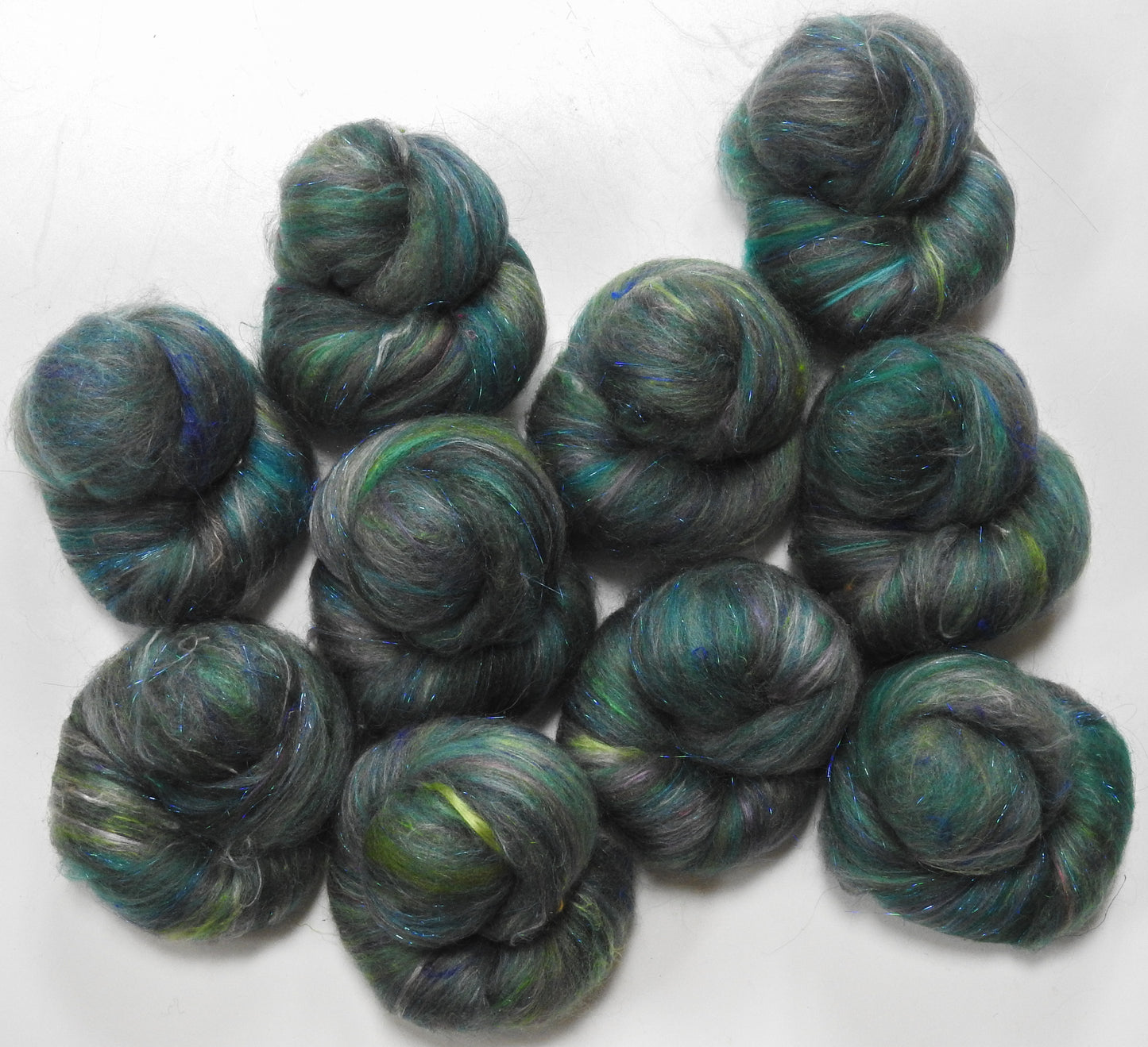 Jade - Sparkle Sticklebatts - Merino, YAK, ALPACA, Bfl, silk, sari silk, angelina