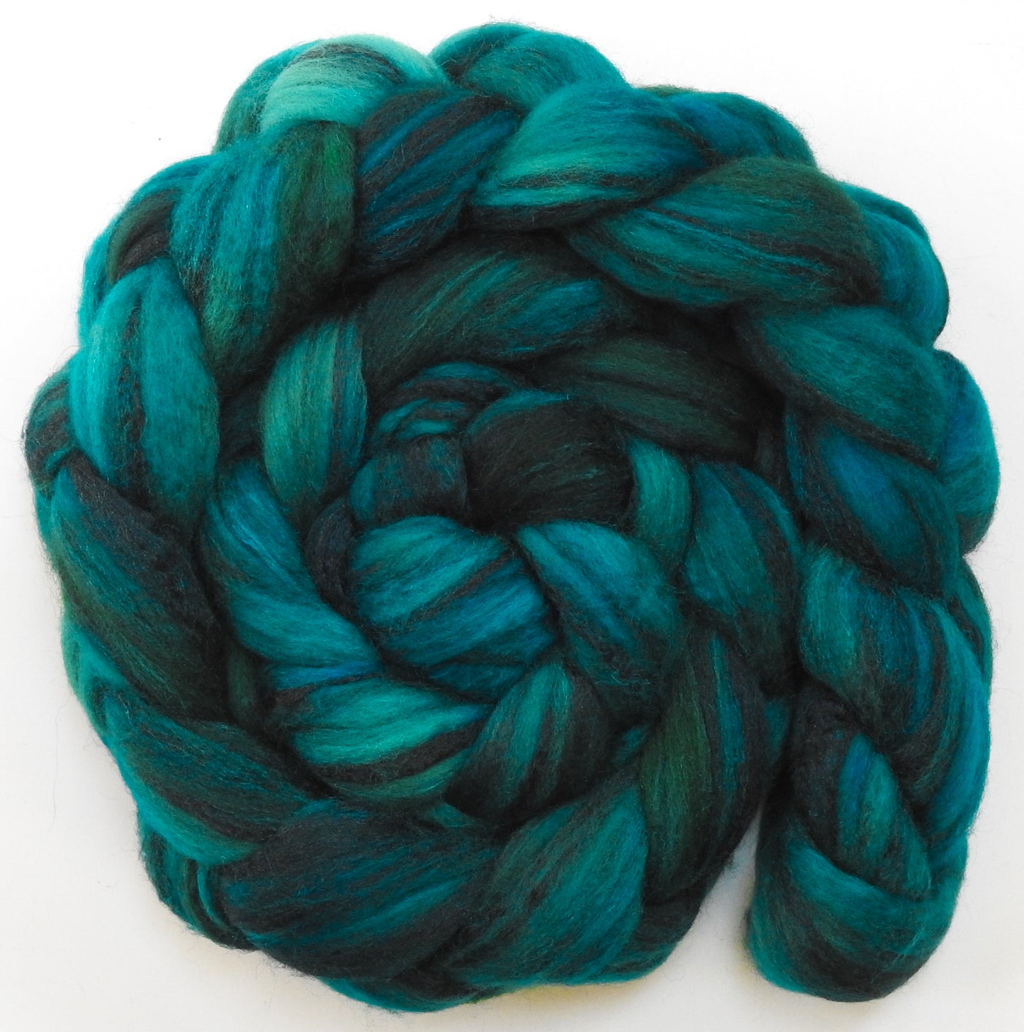 Siren (5.8 oz) - Batt in a Braid #68 - Lt. Grey Shetland/ Falkland Merino / Black tussah silk (45/30/25)