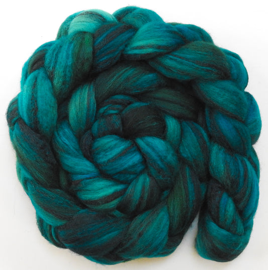 Siren (5.8 oz) - Batt in a Braid #68 - Lt. Grey Shetland/ Falkland Merino / Black tussah silk (45/30/25)