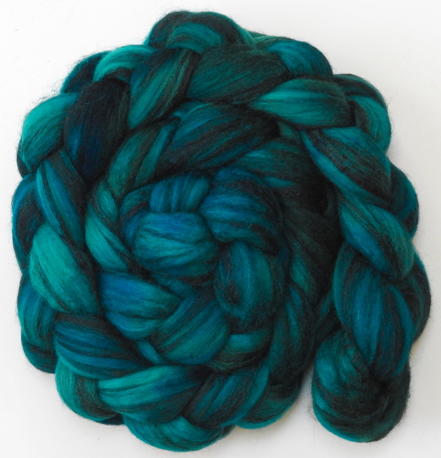 Siren (5.8 oz) - Batt in a Braid #68 - Lt. Grey Shetland/ Falkland Merino / Black tussah silk (45/30/25)