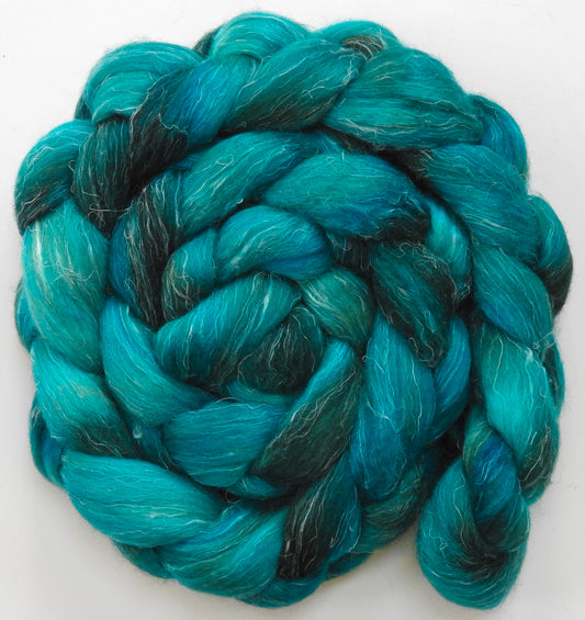 Siren (5.7 oz) - Batt in a Braid #3 - Polwarth/ Tussah Silk/ Flax (50/25/25)