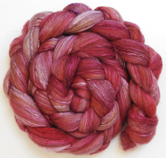 Rouge (5.5 oz) - Batt in a Braid #7 - Polwarth/ Manx / Mulberry silk/ Firestar (30/30/30/10)