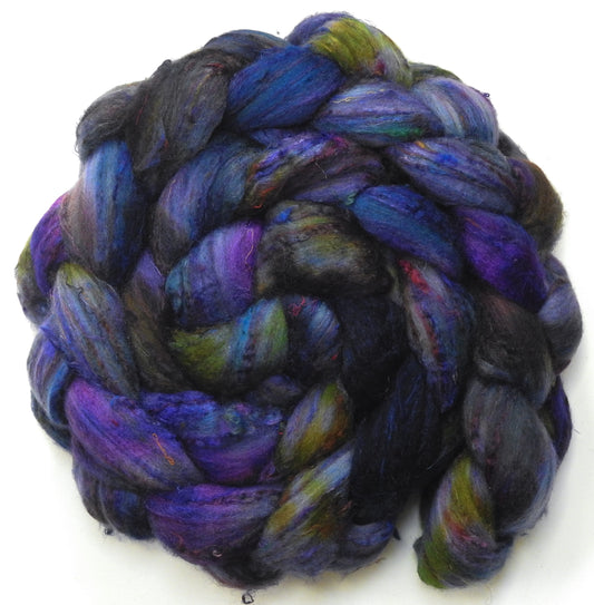 Questing Beast (5.7 oz) - Batt in a Braid #65 - Rambouillet/ Cormo / Sari  silk/ Tussah silk (40/25/25/10)