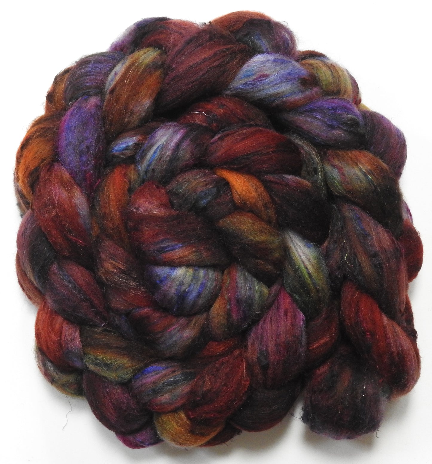 Sweater Weather (5.7 oz) - Batt in a Braid #65 - Rambouillet/ Cormo / Sari  silk/ Tussah silk (40/25/25/10)