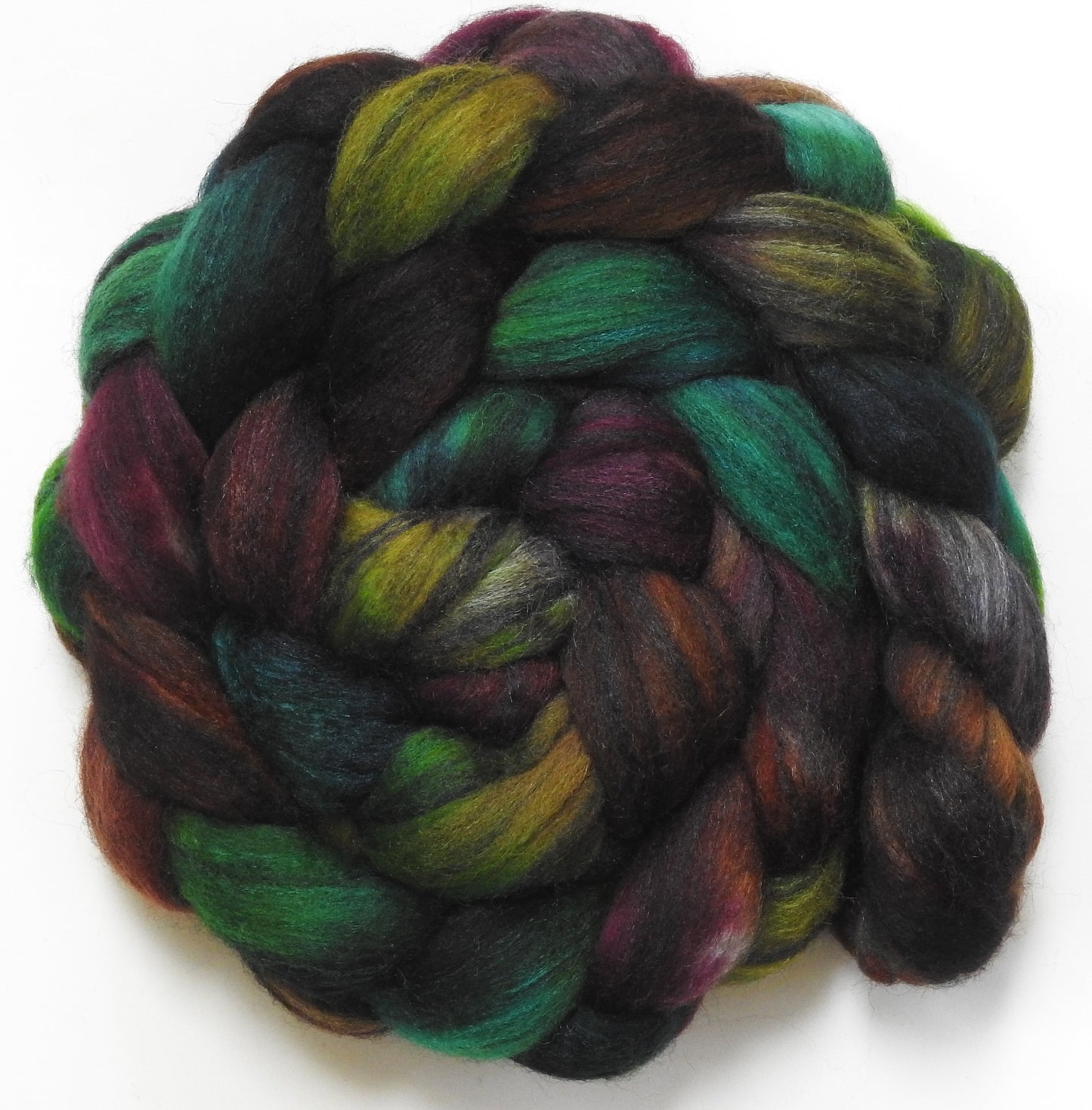 Hiking Boots (5.9 oz) - Batt in a Braid #68 - Lt. Grey Shetland/ Falkland Merino / Black tussah silk (45/30/25)