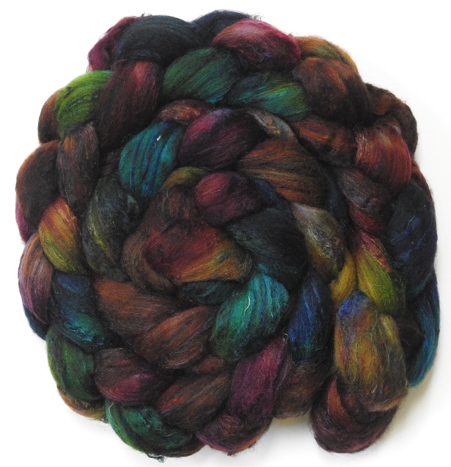 Hiking Boots (5.8 oz) - Batt in a Braid #65 - Rambouillet/ Cormo / Sari  silk/ Tussah silk (40/25/25/10)