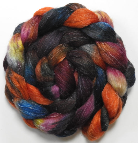Fit as a Fiddle (5.9 oz) - Batt in a Braid #3 - Polwarth/ Tussah Silk/ Flax (50/25/25)