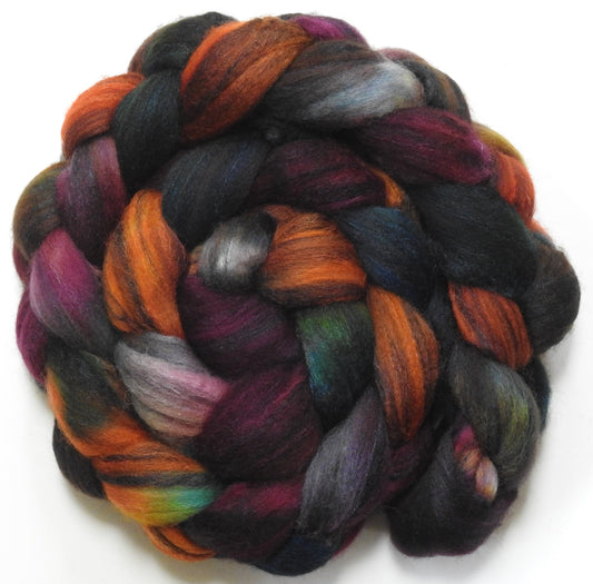 Fit as a Fiddle (5.8 oz) - Batt in a Braid #68 - Lt. Grey Shetland/ Falkland Merino / Black tussah silk (45/30/25)