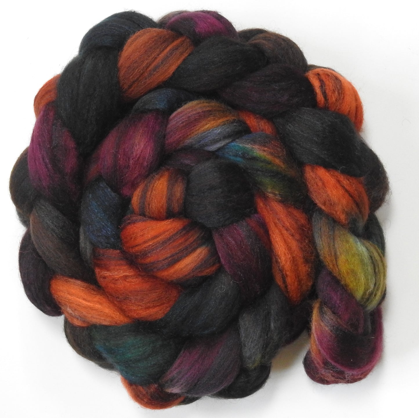 Fit as a Fiddle (5.8 oz) - Batt in a Braid #68 - Lt. Grey Shetland/ Falkland Merino / Black tussah silk (45/30/25)