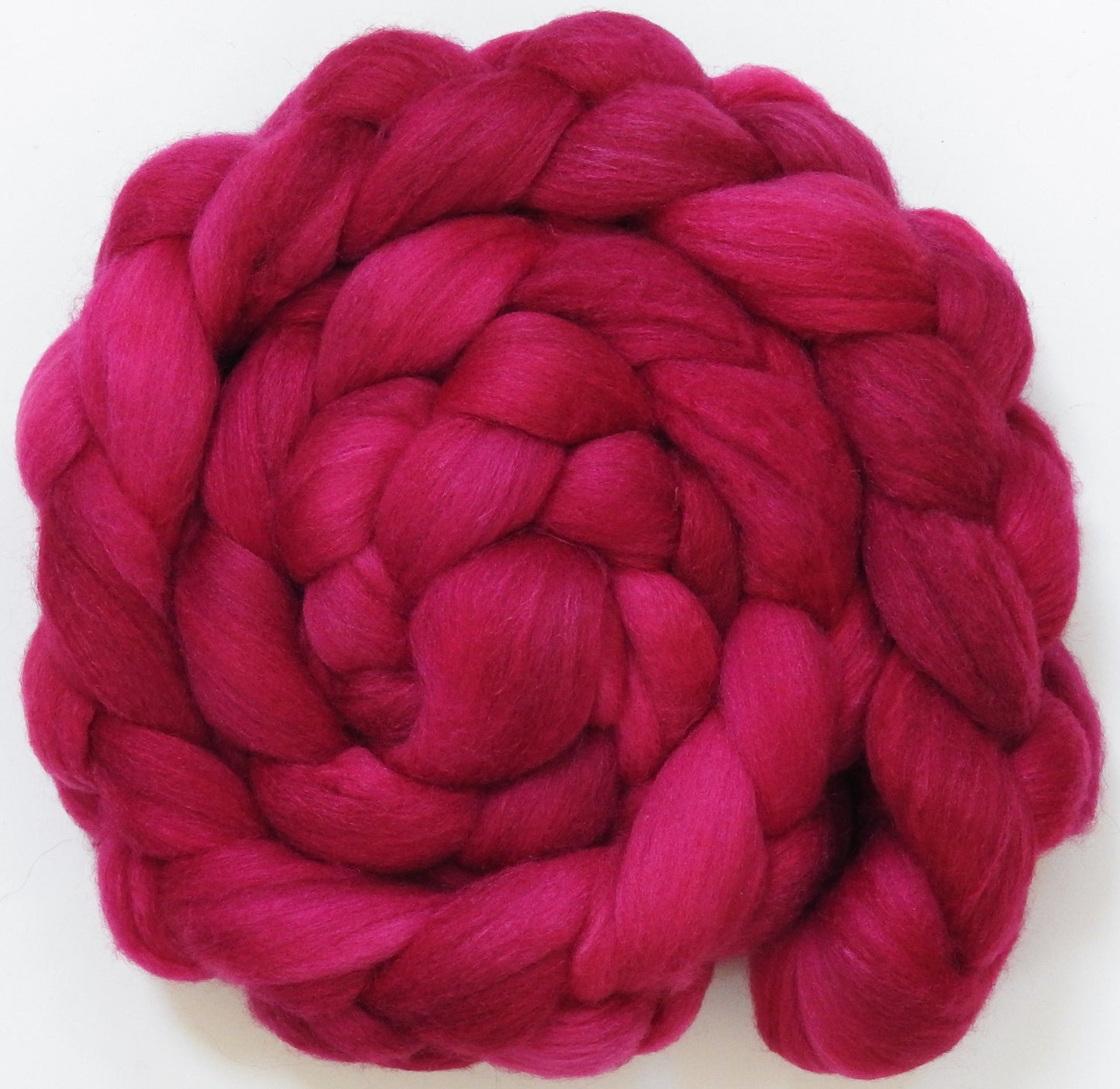 Radish (6 oz)- Batt in a Braid #62 (Polwarth/ CASHMERE/ silk -50/25/25)