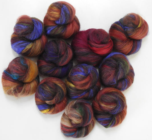 Christmas Pudding - NON-Sparkle Sticklebatts - RomneyXCorrie  fleece, CAMEL, merino, silk, silk noil