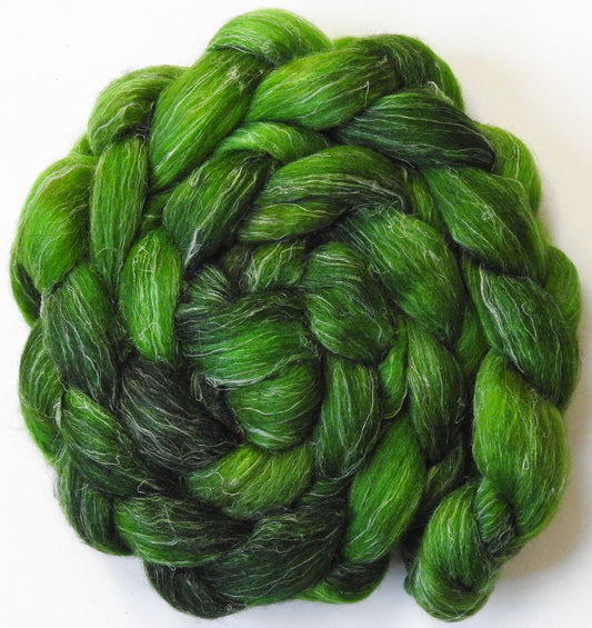 Wheatgrass (5.8 oz) - Batt in a Braid #3 - Polwarth/ Tussah Silk/ Flax (50/25/25)