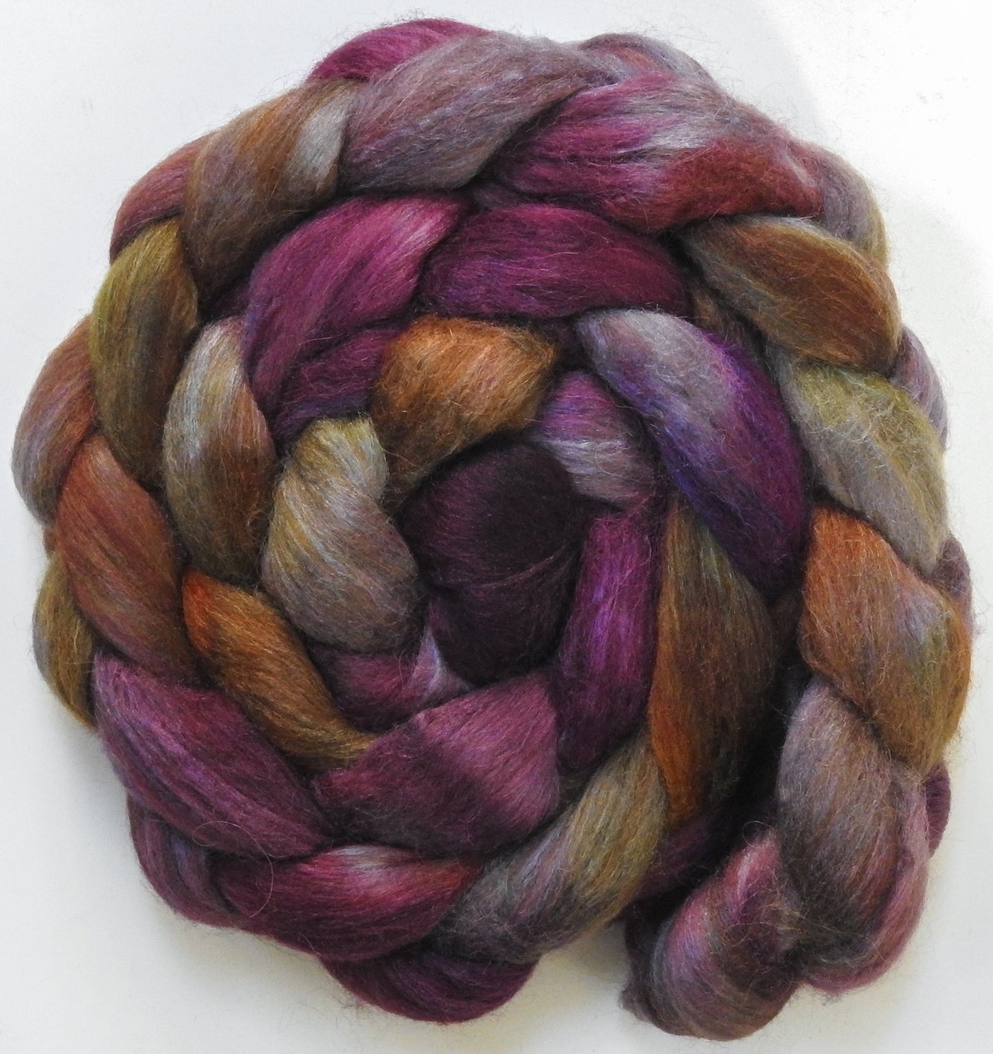 Home Sweet Home (5.7 oz) - Batt in a Braid #6 - 1/3 Grey Baby Alpaca/1/3 Polwarth/ 1/3 Tussah Silk