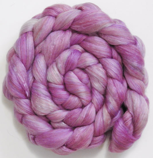 Rose Geranium (5.5 oz) - Batt in a Braid #31 - Polwarth/ Mulberry Silk / Baby Alpaca / Rainbow Firestar/ Tencel( 40/25/15/10/10)