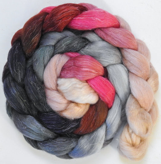 First Light (5.6 oz) - Batt in a Braid #3 - Polwarth/ Tussah Silk/ Flax (50/25/25)