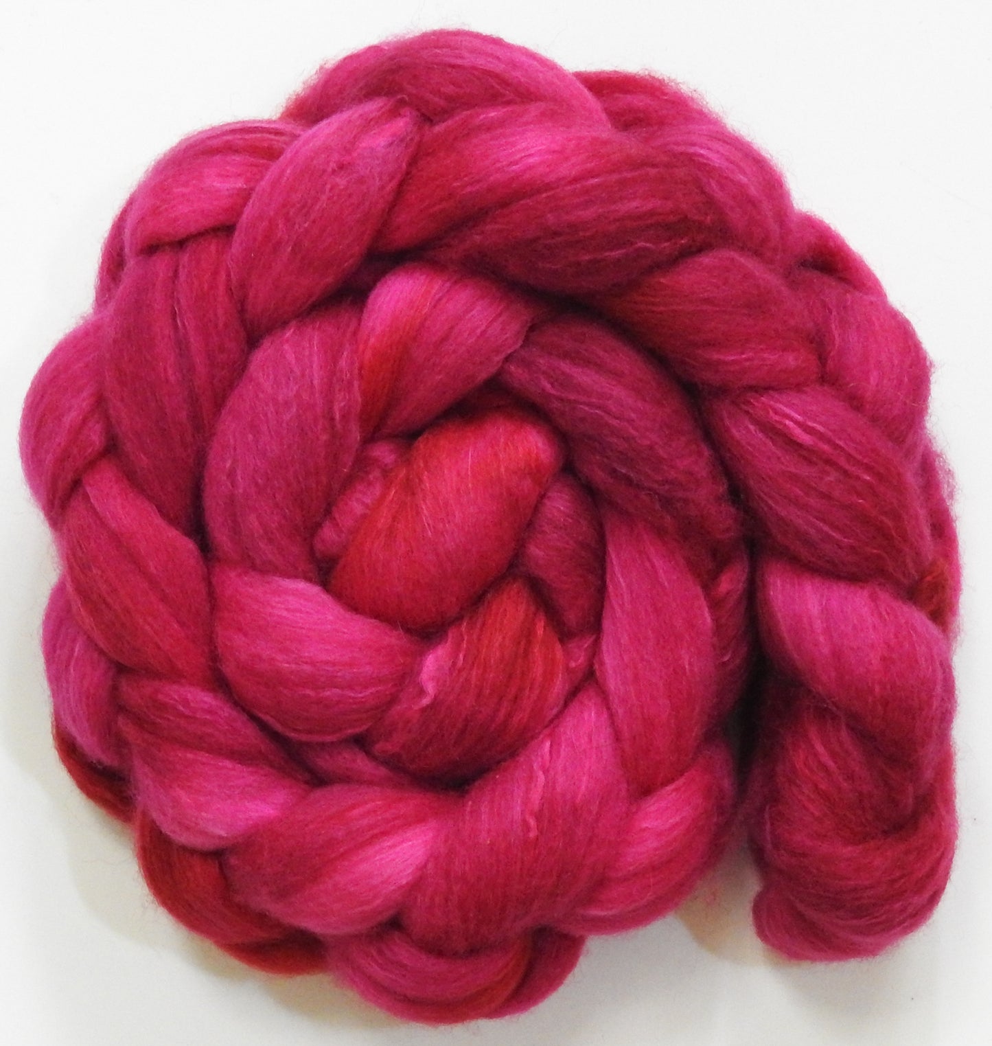 Radish (3.8 oz) -Batt in a Braid #63 (Cormo/ CAMEL/ silk -60/20/20)
