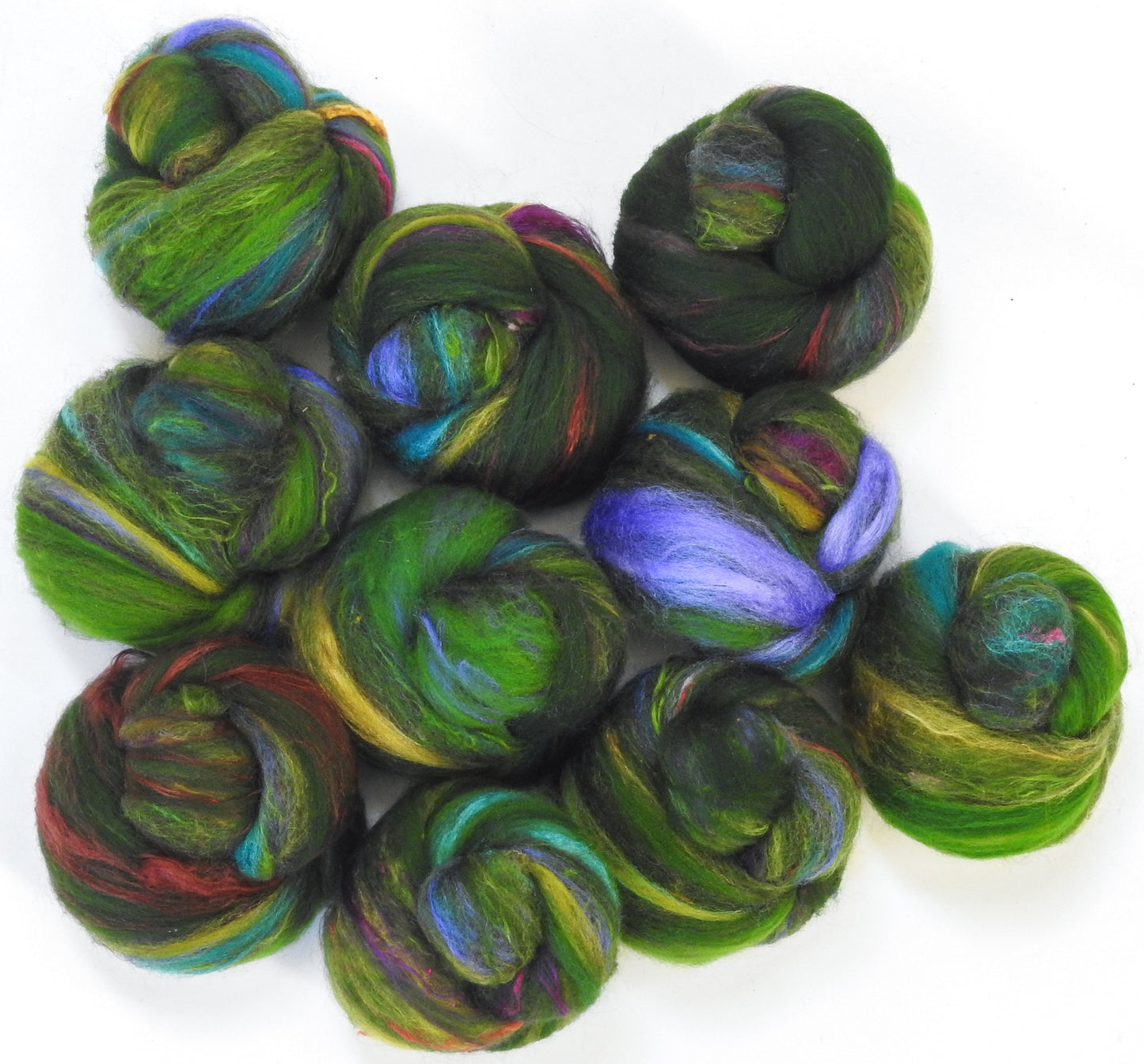 Christmas Tree Farm - (3.9 oz) NON-Sparkle Sticklebatts - Southdown X Corrie fleece, YAK, merino, silk, silk noil