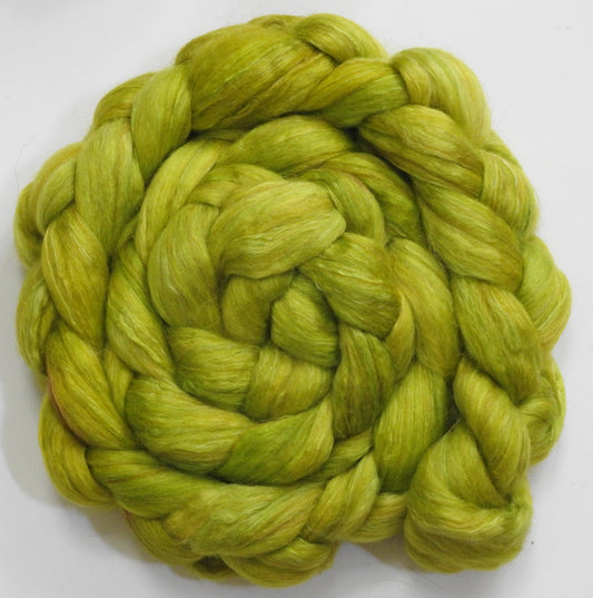 Pollen (5.7 oz) - Batt in a Braid #31 - Polwarth/ Mulberry Silk / Baby Alpaca / Rainbow Firestar/ Tencel( 40/25/15/10/10)