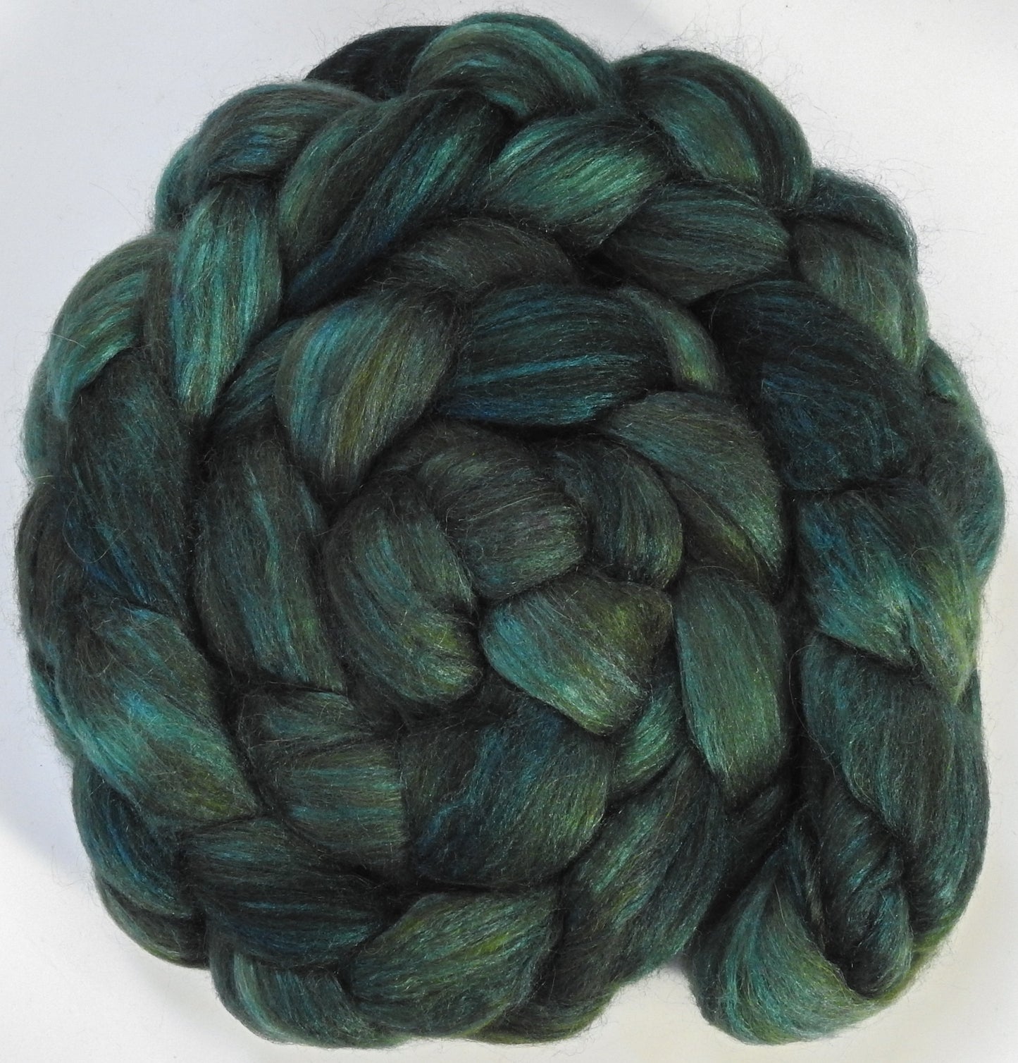 Zucchini (5.6 oz) - Batt in a Braid #6 - 1/3 Grey Baby Alpaca/1/3 Polwarth/ 1/3 Tussah Silk