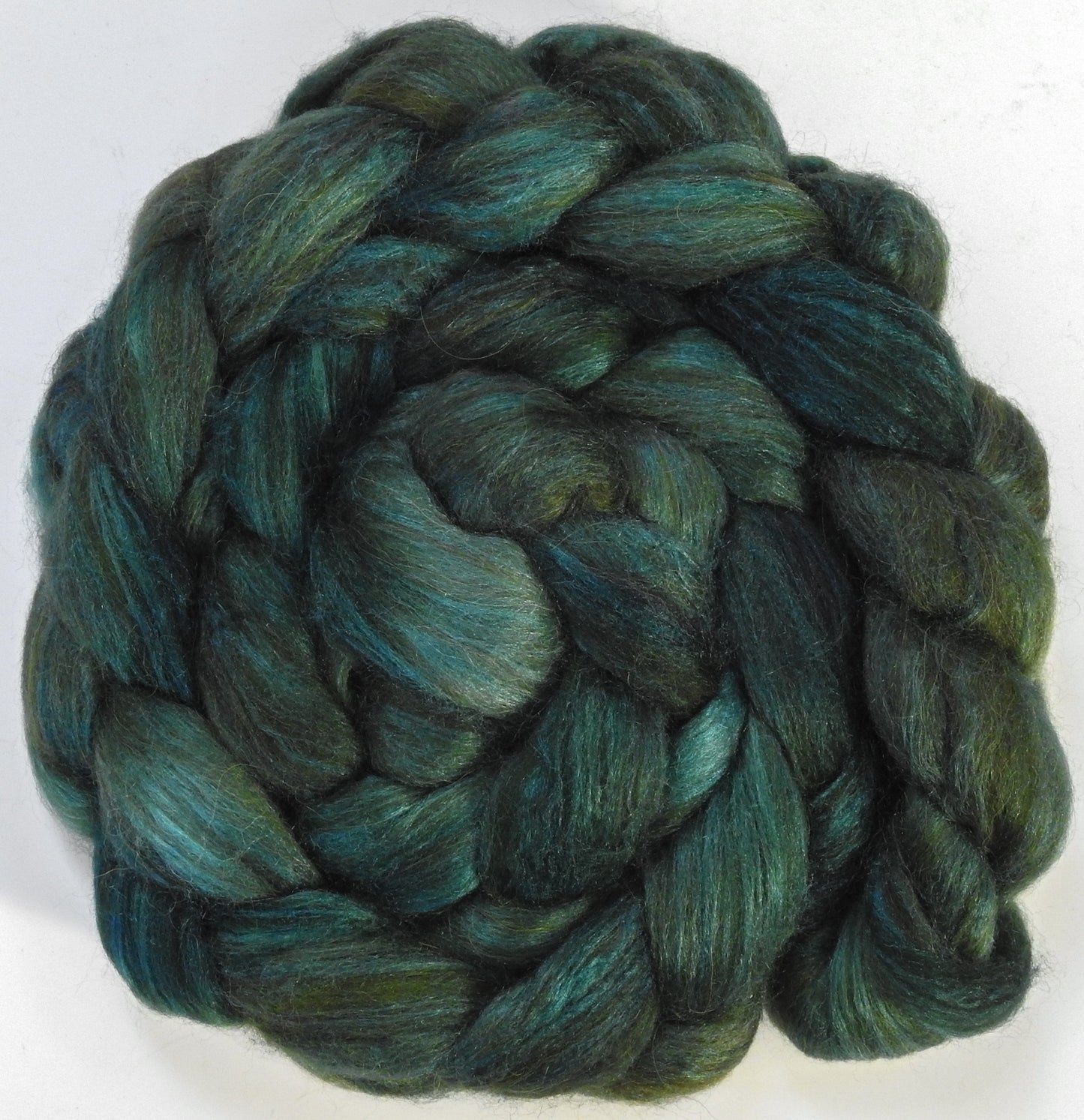 Zucchini (5.6 oz) - Batt in a Braid #6 - 1/3 Grey Baby Alpaca/1/3 Polwarth/ 1/3 Tussah Silk