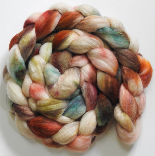 Neroli (5.5 oz) -Batt in a Braid #63 (Cormo/ CAMEL/ silk -60/20/20)
