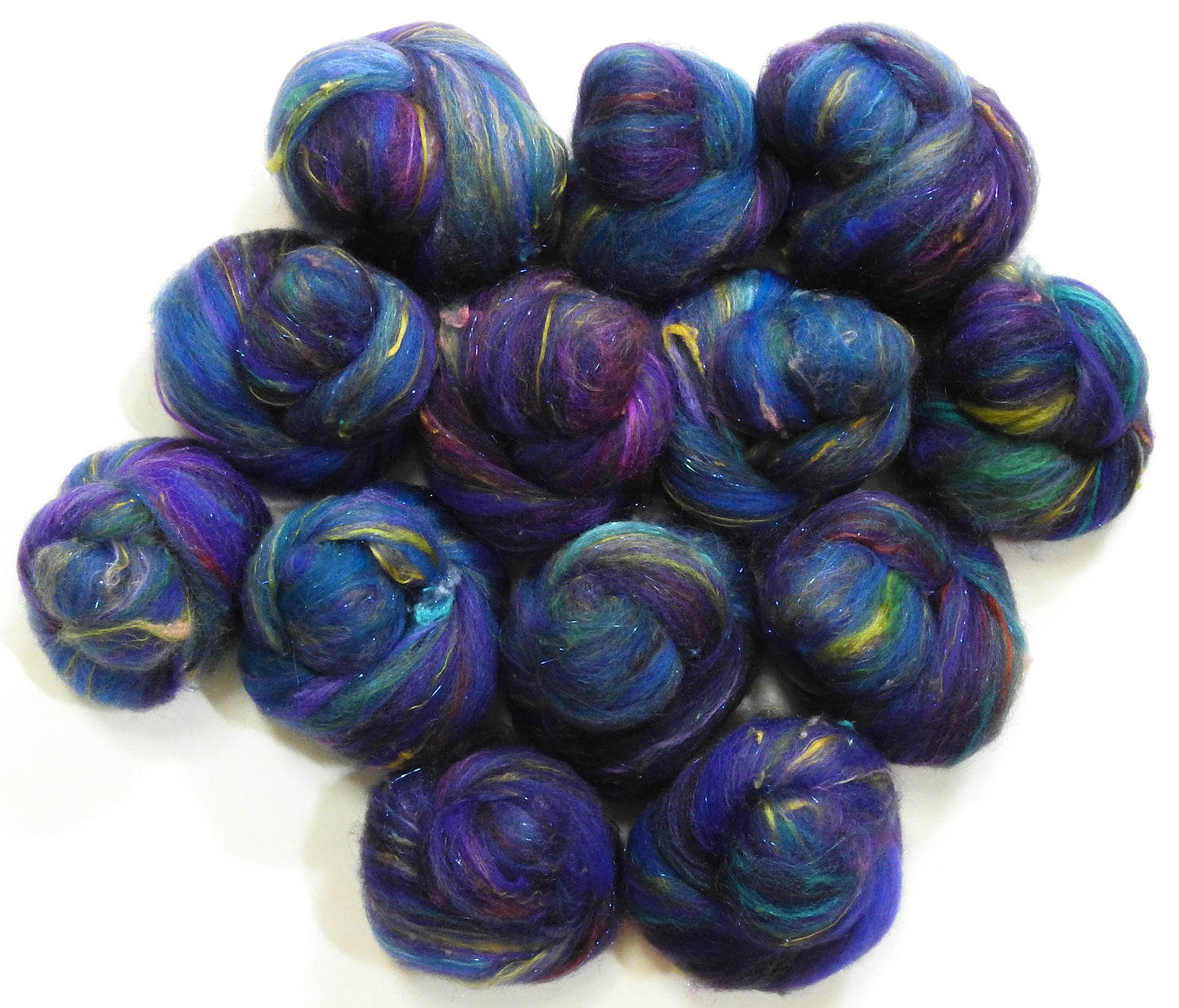 Lupines - Sparkle Sticklebatts - CVM/Rambouillet X & Cormo/Rambouillet X Fleeces, merino, silk, silk noil, angelina