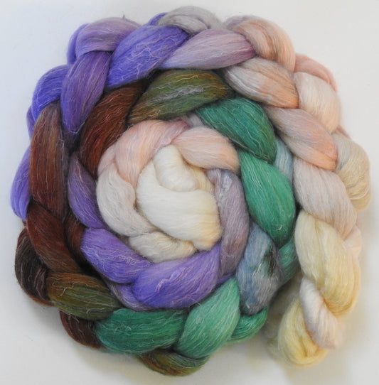 Frozen Silence (5.7 oz) - Batt in a Braid #3 - Polwarth/ Tussah Silk/ Flax (50/25/25)