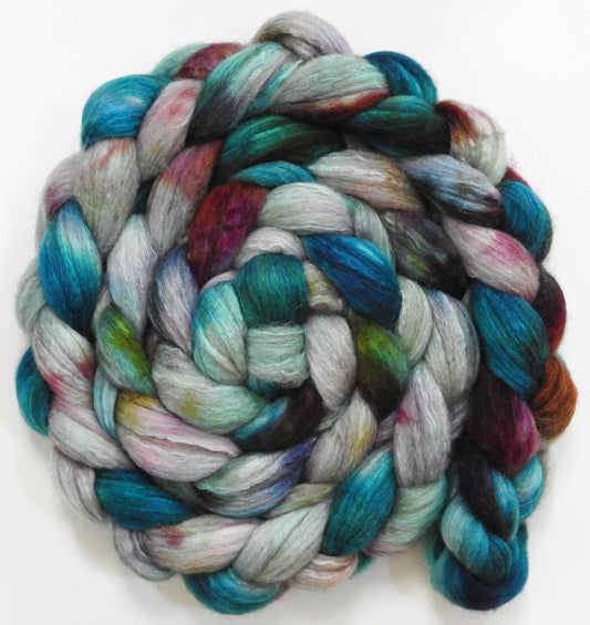 Second Wind (5.5 oz) - Batt in a Braid #7 - Polwarth/ Manx / Mulberry silk/ Firestar (30/30/30/10)