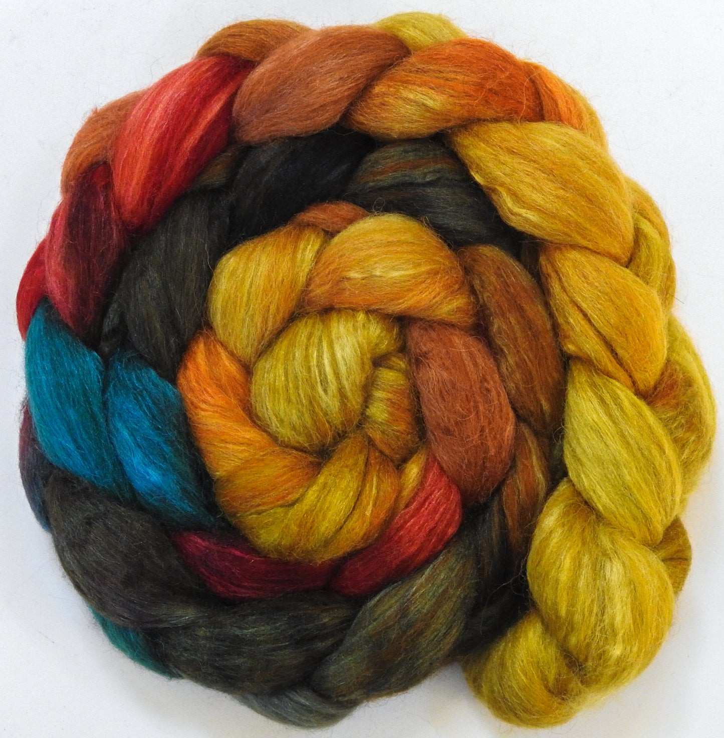 We Three Kings - Batt in a Braid #6 - 1/3 Grey Baby Alpaca/1/3 Polwarth/ 1/3 Tussah Silk