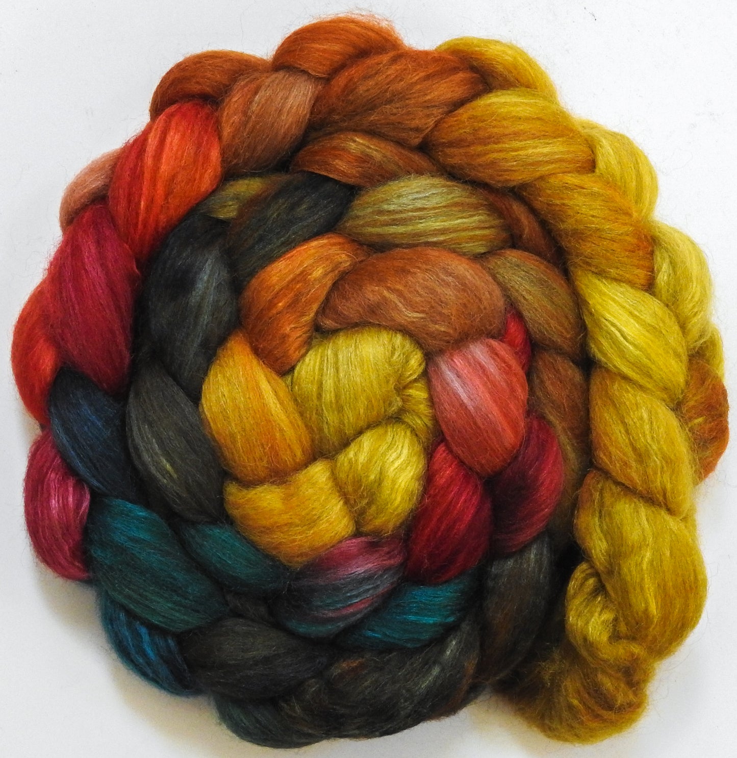 We Three Kings - Batt in a Braid #6 - 1/3 Grey Baby Alpaca/1/3 Polwarth/ 1/3 Tussah Silk