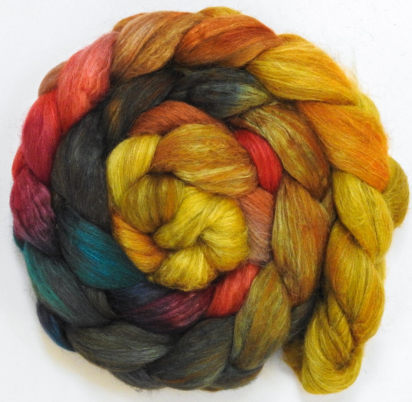 We Three Kings - Batt in a Braid #6 - 1/3 Grey Baby Alpaca/1/3 Polwarth/ 1/3 Tussah Silk