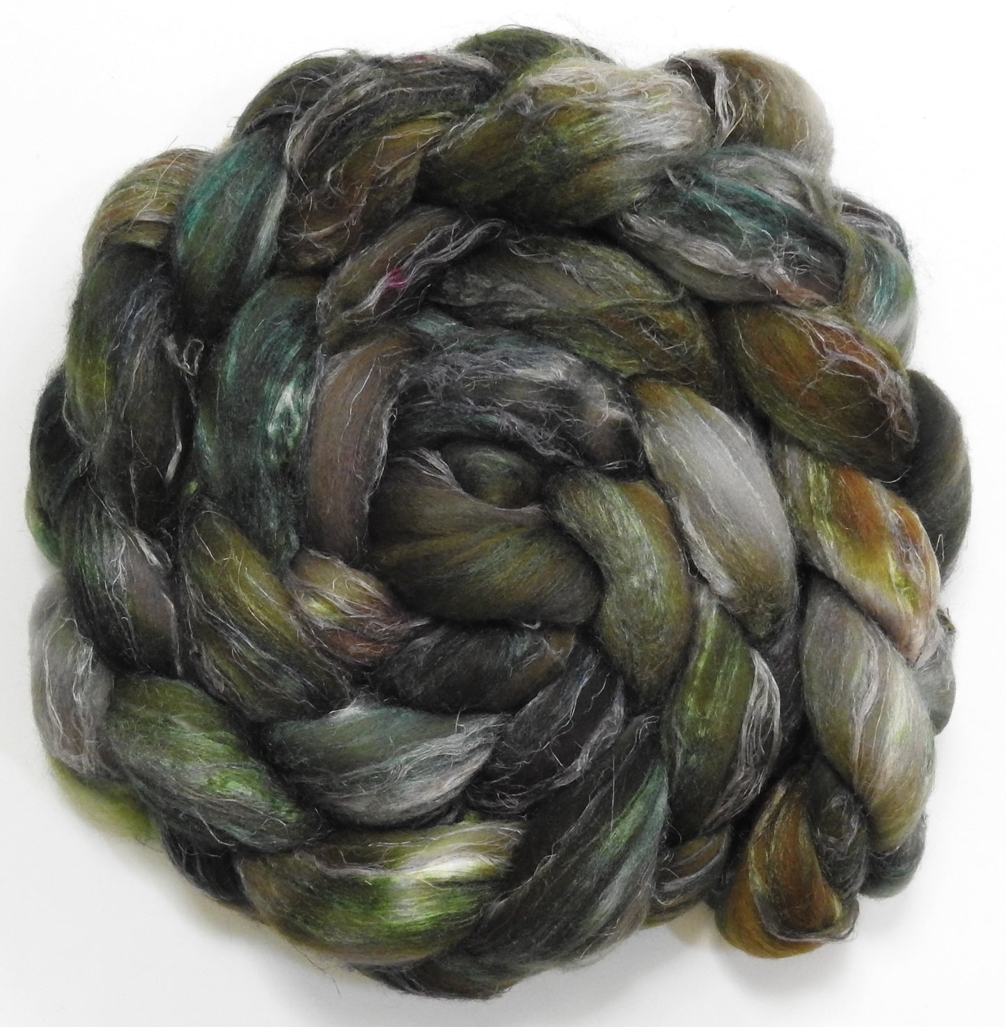 Green Tea (5.5 oz) - Merino/ Tussah Silk/ Natural Flax (50/25/25)
