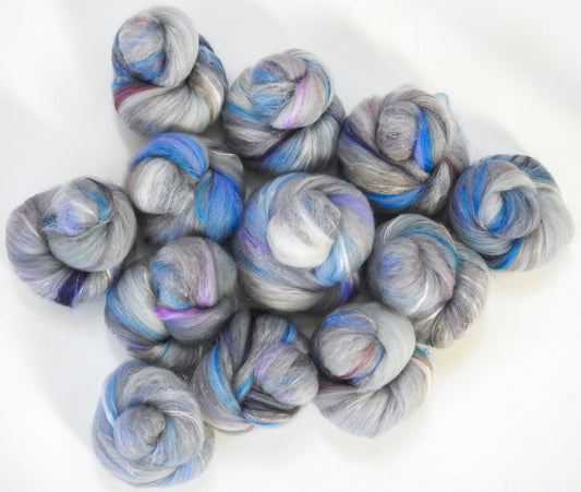 Blizzard - (4.1 oz) Sparkle Sticklebatts - Haunui fleece, YAK, merino, silk, angelina