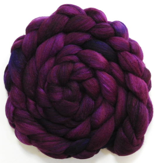 Aubergine (5.8 oz) - Batt in a Braid #7 - Polwarth/ Manx / Mulberry silk/ Firestar (30/30/30/10)