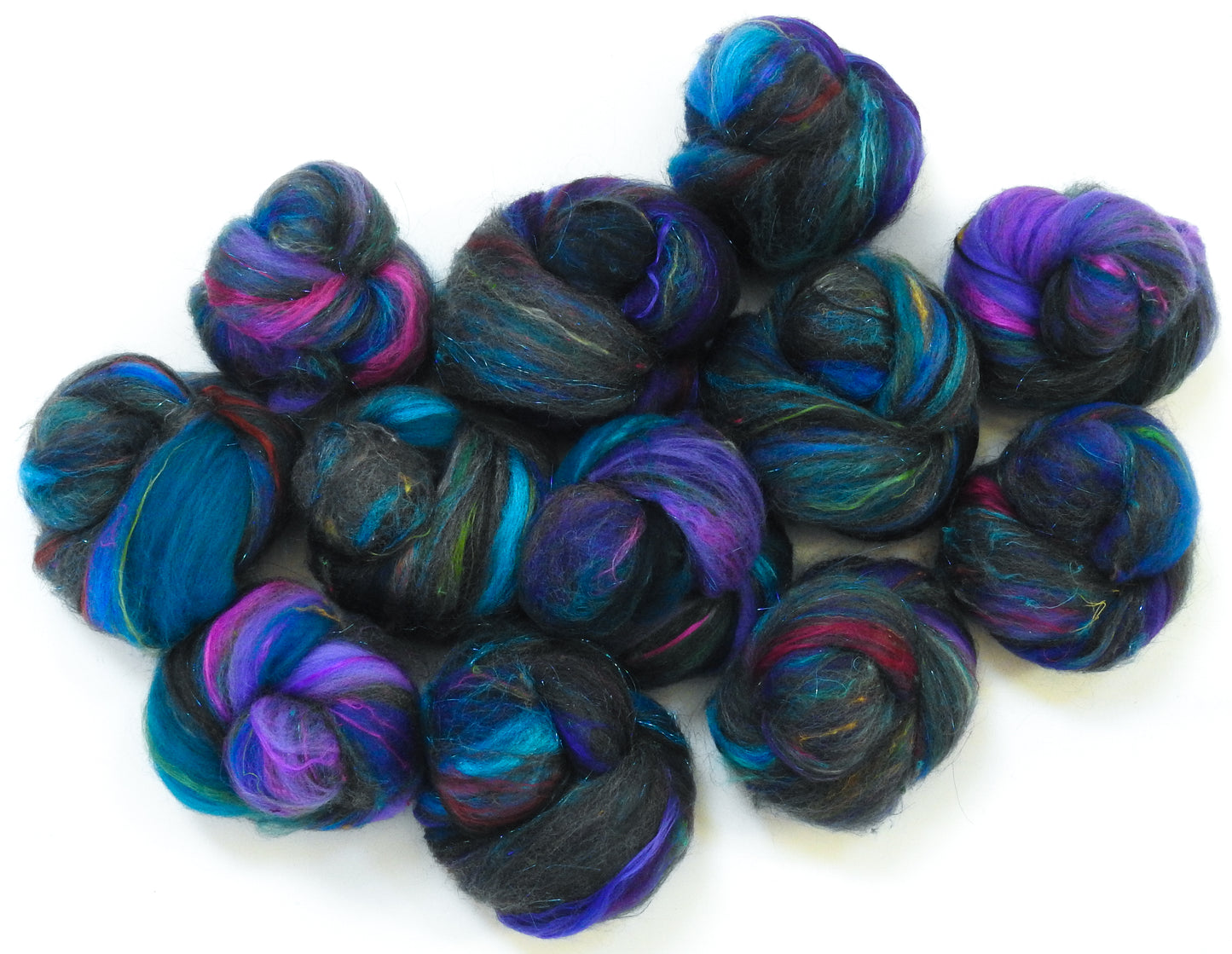 Night Divine - Sparkle Sticklebatts - Corriedale X fleece, merino, silk, CAMEL, sari silk, angelina