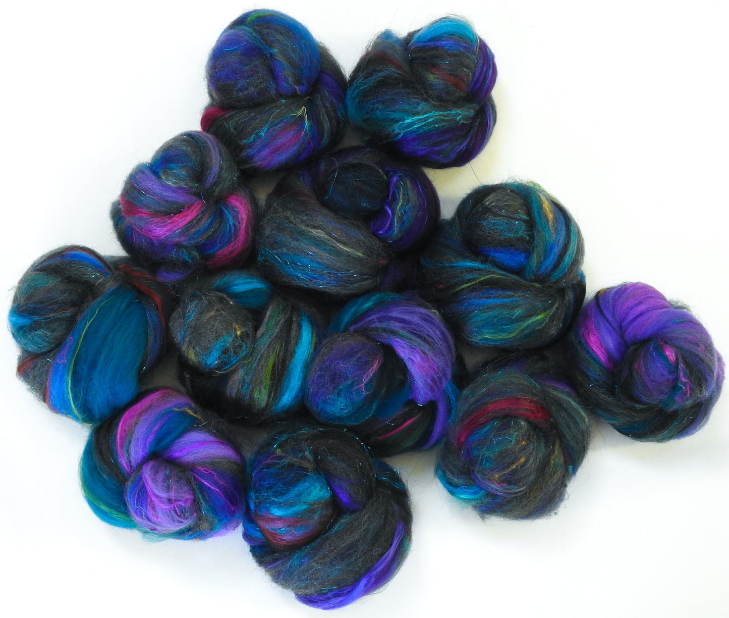 Night Divine - Sparkle Sticklebatts - Corriedale X fleece, merino, silk, CAMEL, sari silk, angelina